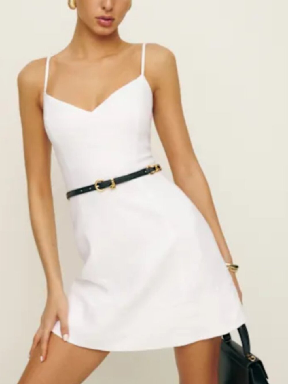 Reformation Holt Linen Dress Ivory - Size 8